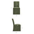 Aster Slub Weave Fabric Slipcovered Dining Chairs Set of 2 in Foliage