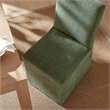 Aster Slub Weave Fabric Slipcovered Dining Chairs Set of 2 in Foliage