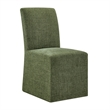 Aster Slub Weave Fabric Slipcovered Dining Chairs Set of 2 in Foliage