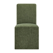 Aster Slub Weave Fabric Slipcovered Dining Chairs Set of 2 in Foliage