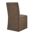 Aster Slub Weave Fabric Slipcovered Dining Chairs Set of 2 in Mocha