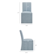 Aster Slub Weave Fabric Slipcovered Dining Chairs Set of 2 in Sky