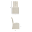 Aster Slub Weave Fabric Slipcovered Dining Chairs Set of 2 in Ecru