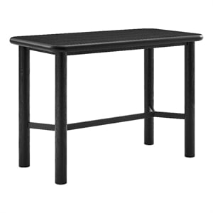 Alvia Rectangular 60&quot Oak Wood Bar Table in Black