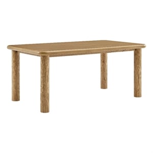 Alvia 72&quot Rectangular Oak Wood Dining Table in Weathered Oak