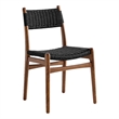 Wynn Rope and Wood Dining Side Chair in Walnut Black