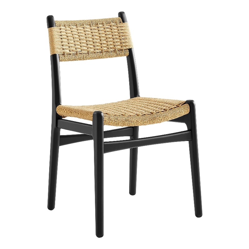 Wynn Rope and Wood Dining Side Chair in Black Natural