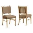 Mauden Performance Velvet Dining Side Chairs Set of 2 in Taupe
