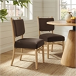 Mauden Performance Velvet Dining Side Chairs Set of 2 in Chocolate Brown