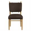 Mauden Performance Velvet Dining Side Chairs Set of 2 in Chocolate Brown