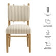 Mauden Striped Dining Side Chairs Set of 2 in Oatmeal Stripe