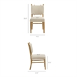 Mauden Striped Dining Side Chairs Set of 2 in Oatmeal Stripe