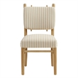 Mauden Striped Dining Side Chairs Set of 2 in Oatmeal Stripe