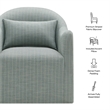 Bardot Slipcovered Striped Accent Chair in Spa Blue Stripe