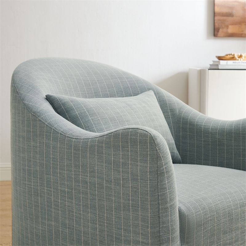 Bardot Slipcovered Striped Accent Chair in Spa Blue Stripe