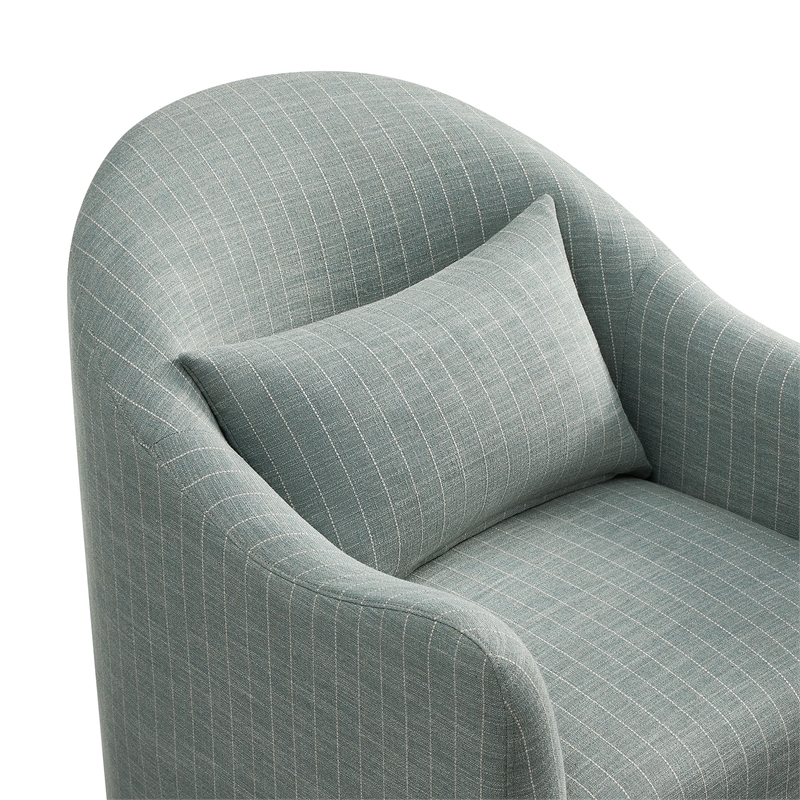 Bardot Slipcovered Striped Accent Chair in Spa Blue Stripe