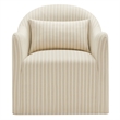 Bardot Slipcovered Striped Accent Chair in Oatmeal Stripe