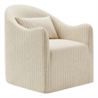 Bardot Slipcovered Striped Accent Chair in Oatmeal Stripe
