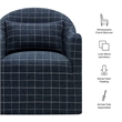 Bardot Slipcovered Linen Blend Accent Chair in Denim Windowpane Check