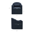 Bardot Slipcovered Linen Blend Accent Chair in Denim Windowpane Check