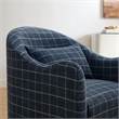 Bardot Slipcovered Linen Blend Accent Chair in Denim Windowpane Check