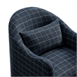 Bardot Slipcovered Linen Blend Accent Chair in Denim Windowpane Check