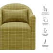 Bardot Slipcovered Linen Blend Accent Chair in Artichoke Windowpane Check