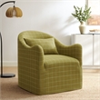 Bardot Slipcovered Linen Blend Accent Chair in Artichoke Windowpane Check