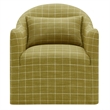 Bardot Slipcovered Linen Blend Accent Chair in Artichoke Windowpane Check