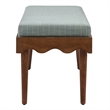 Mirette Scalloped Edge Striped Accent Bench in Spa Blue Stripe