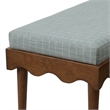 Mirette Scalloped Edge Striped Accent Bench in Spa Blue Stripe