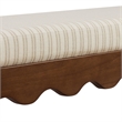 Mirette Scalloped Edge Striped Accent Bench in Oatmeal Stripe