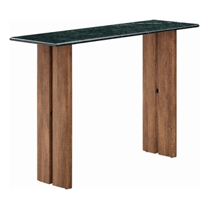 Amistad 46 Inch Marble Console Table in Walnut Green Marble