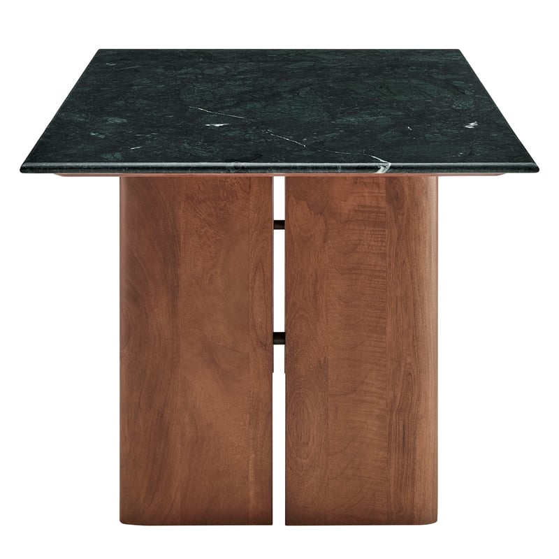 Amistad 72 Inch Marble Dining Table in Walnut Green Marble