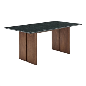 Amistad 72 Inch Marble Dining Table in Walnut Green Marble