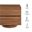 Koval Floating Pedestal 2-Drawer Nightstand in Walnut