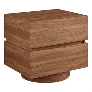 Koval Floating Pedestal 2-Drawer Nightstand in Walnut