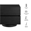Koval Floating Pedestal 2-Drawer Nightstand in Black