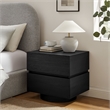 Koval Floating Pedestal 2-Drawer Nightstand in Black