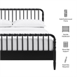 Arlette Full Size Wood Spindle Bed Frame in Black