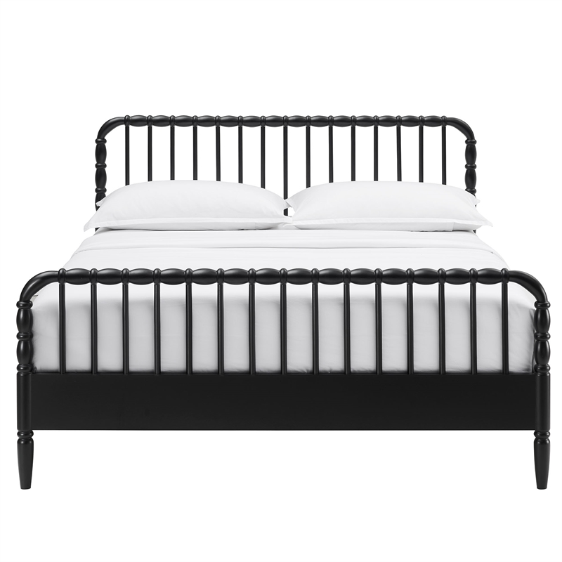 Arlette Full Size Wood Spindle Bed Frame in Black