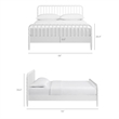 Arlette Full Size Wood Spindle Bed Frame in White