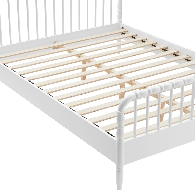 Arlette Full Size Wood Spindle Bed Frame in White