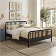 Arlette Queen Size Wood Spindle Bed Frame in Black