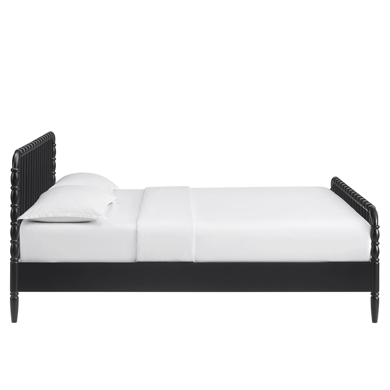 Arlette King Size Wood Spindle Bed Frame in Black