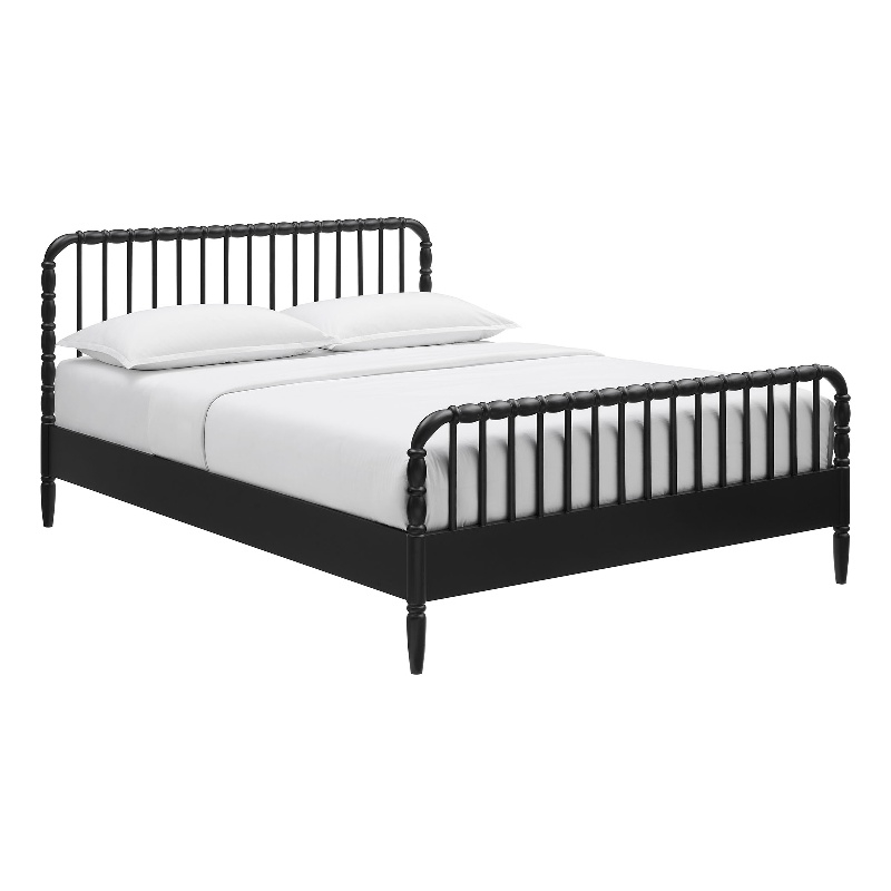 Arlette King Size Wood Spindle Bed Frame in Black