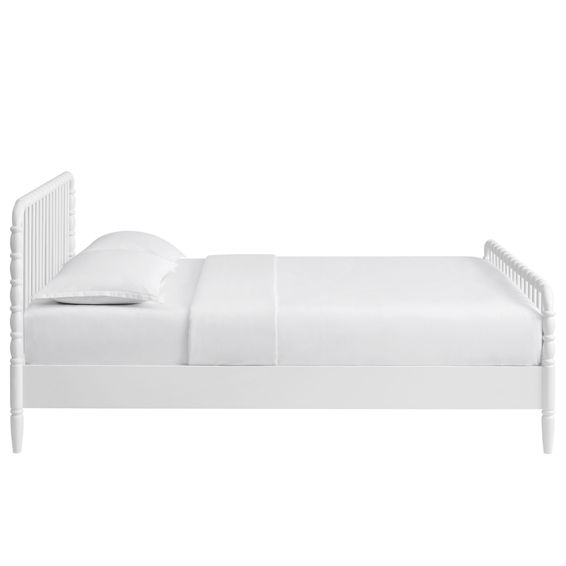 Arlette King Size Wood Spindle Bed Frame in White