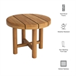 Eleni 20-Inch Round Outdoor Teak Wood Side Table in Natural