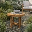 Eleni 20-Inch Round Outdoor Teak Wood Side Table in Natural