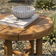 Eleni 20-Inch Round Outdoor Teak Wood Side Table in Natural